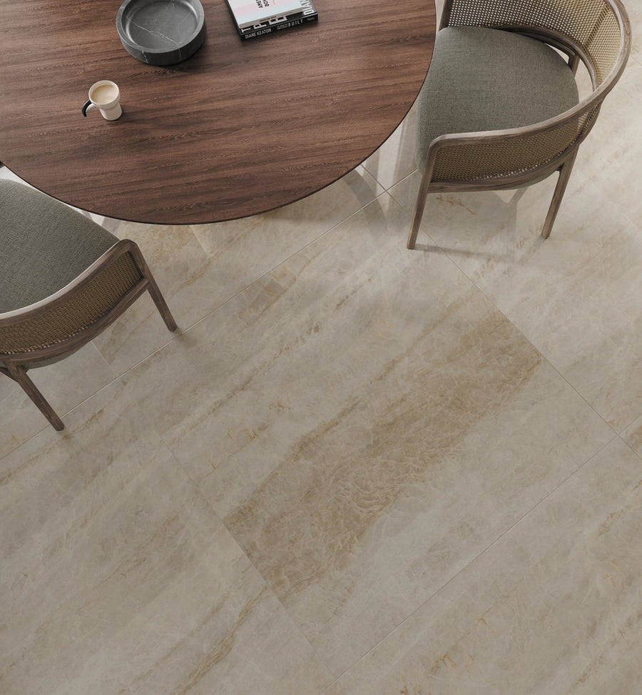 Carrelage sol / mur effet quartzite TAJ MAHAL l.120 x L.120 cm Mat LIMCARO