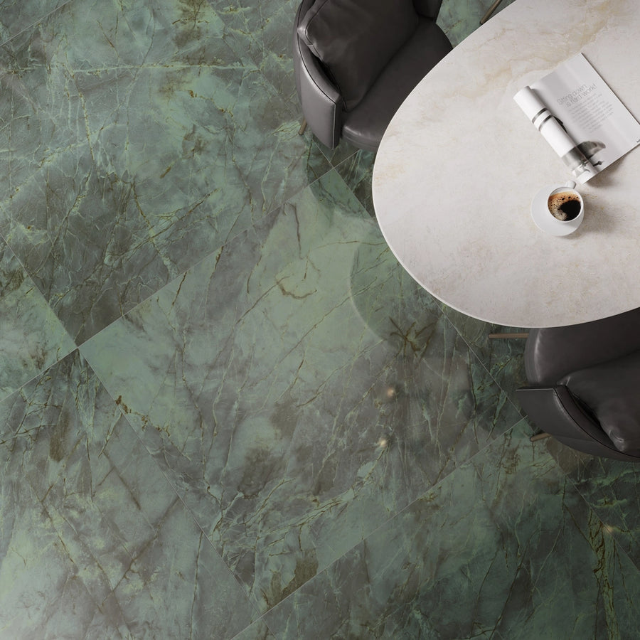 Carrelage sol / mur effet quartzite QUARZITE JADORE l.120 x L.120 cm Brillant LIMCARO