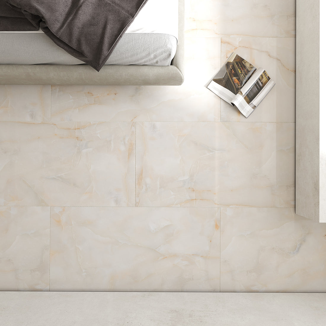 Carrelage sol/mur effet marbre SUN ONYX l.60 x L.120 x 0,7 cm Brillant LIMCARO (paquet de 2.16 m2)