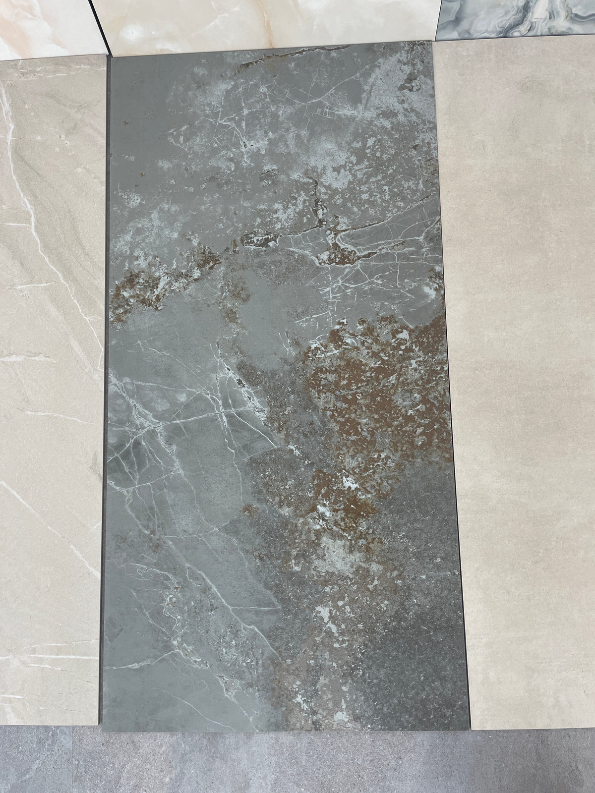 Carrelage sol / mur effet marbre métal MARMO METALLO l.60 x L.120 cm Mat LIMCARO - photo réelle 1