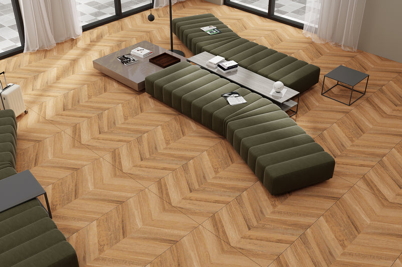 Carrelage sol/mur effet bois naturel ROSEWOOD ORANGE Mat LIMCARO