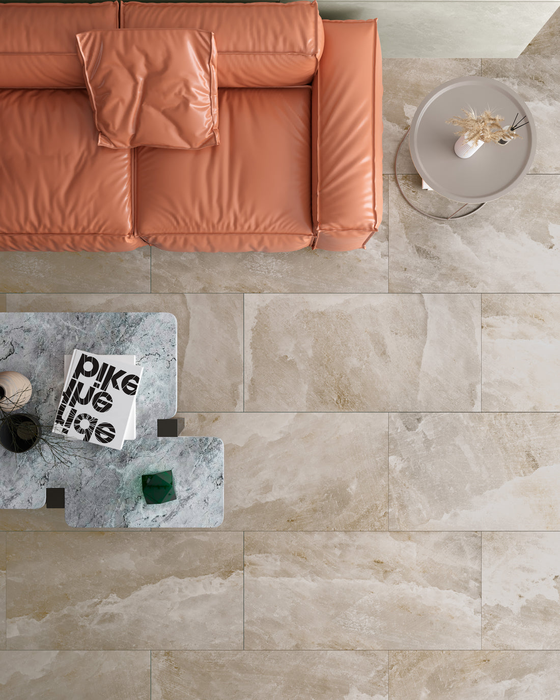 Carrelage sol / mur effet pierre SALT CAVE TAUPE l.60 x L.120 cm Mat LIMCARO