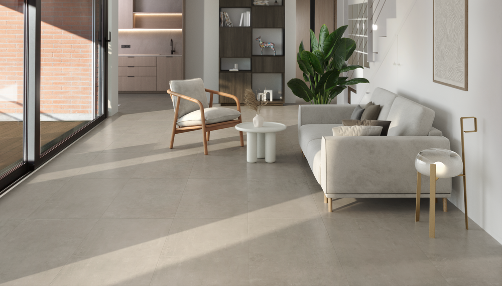 Carrelage sol / mur effet béton FABBRICA BEIGE l.60 x L.120 cm Mat LIMCARO