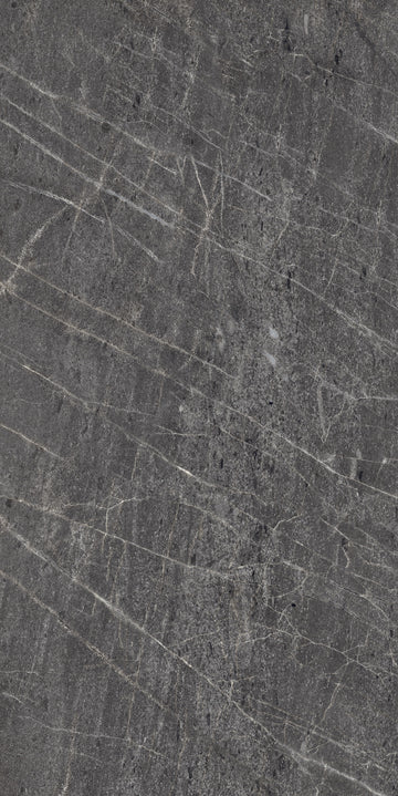 Carrelage sol / mur effet marbre TESSINO BLACK  l.60X L.120 cm Mat LIMCARO