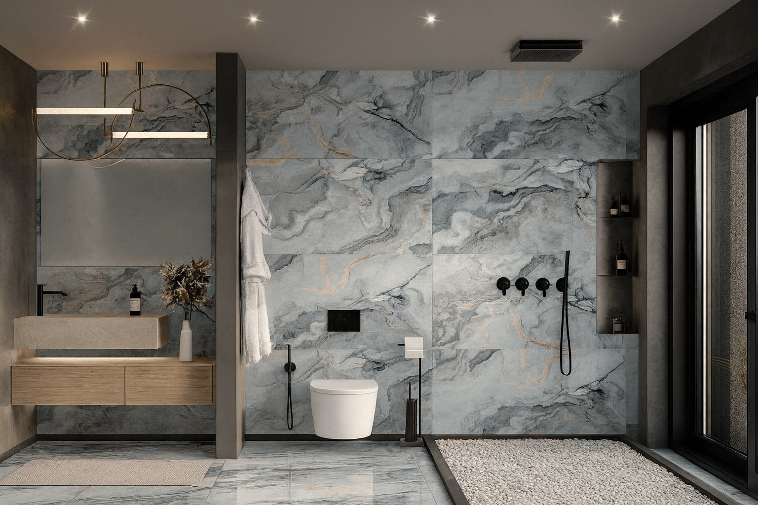 Carrelage sol / mur effet FRAMED AQUA l.60X L.120 cm Glossy LIMCARO - LIMCARO FRANCE