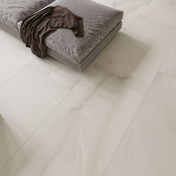 Carrelage sol / mur effet marbre blanc MIA YENI l.60 x L.120 cm Full Lappato LIMCARO (paquet de 2.16 m2) - LIMCARO FRANCE