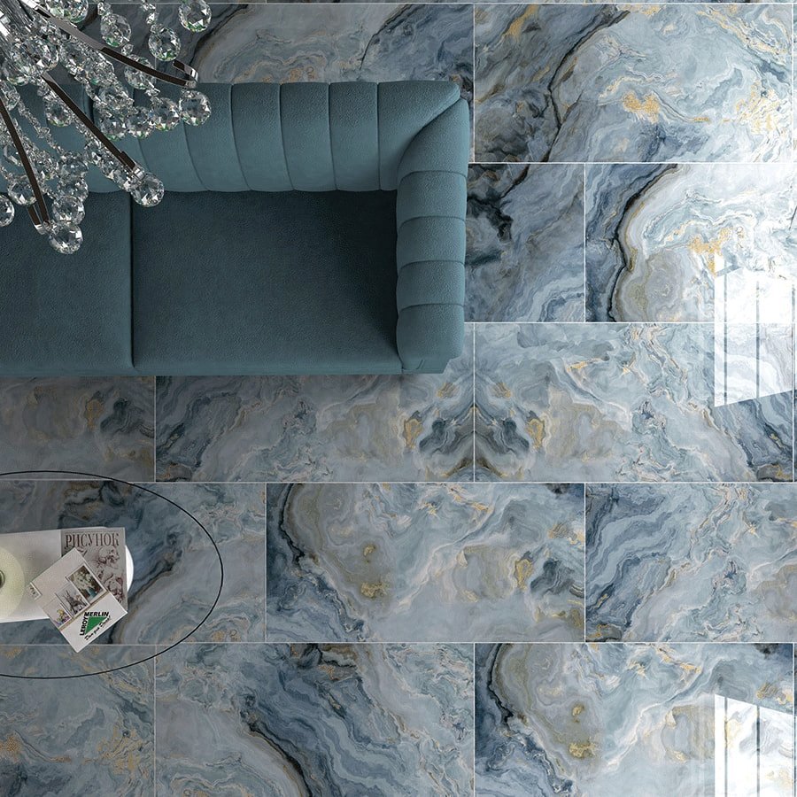 Carrelage sol / mur effet marbre HYPNOS l.60 x L.120 cm Full Lappato LIMCARO - LIMCARO FRANCE