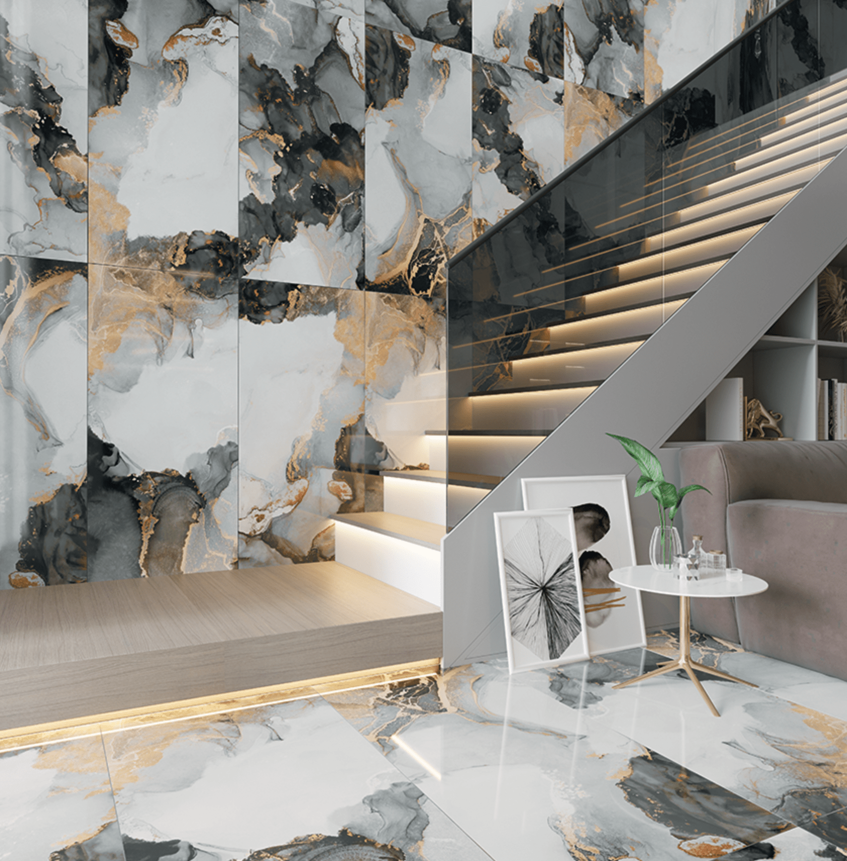 Carrelage sol / mur effet marbre JOYA l.60 x L.120 cm Full Lappato LIMCARO - LIMCARO FRANCE