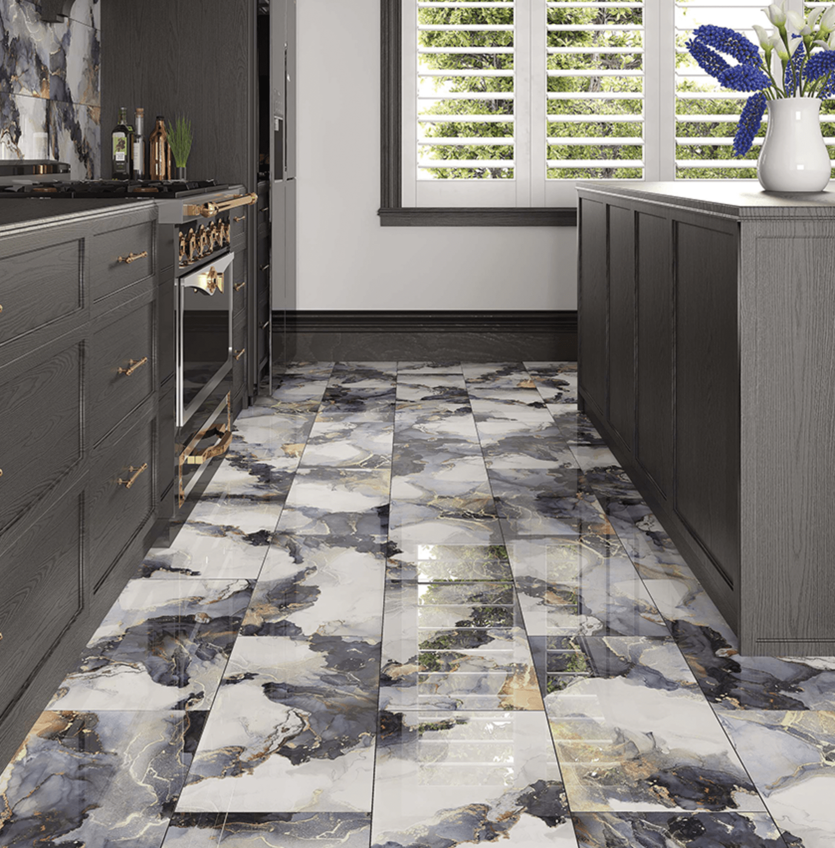 Carrelage sol / mur effet marbre JOYA l.60 x L.120 cm Full Lappato LIMCARO - LIMCARO FRANCE