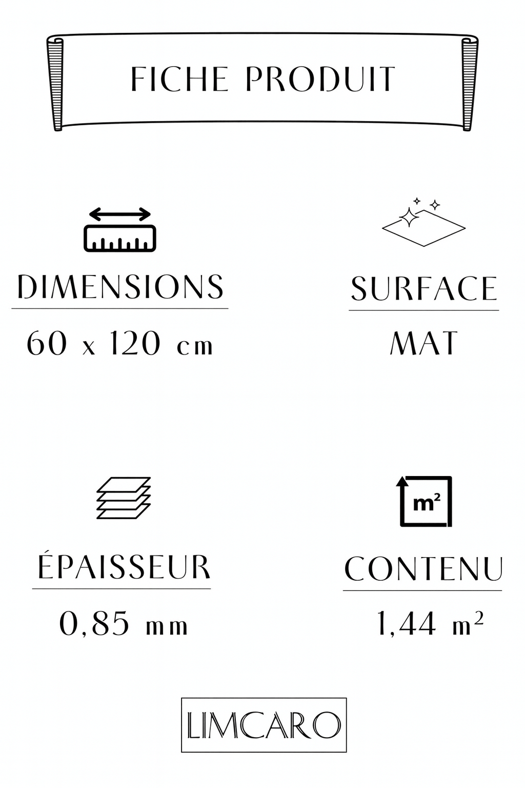 Carrelage sol / mur effet MARINO BIANCO l.60X L.120 cm Mat LIMCARO - LIMCARO FRANCE