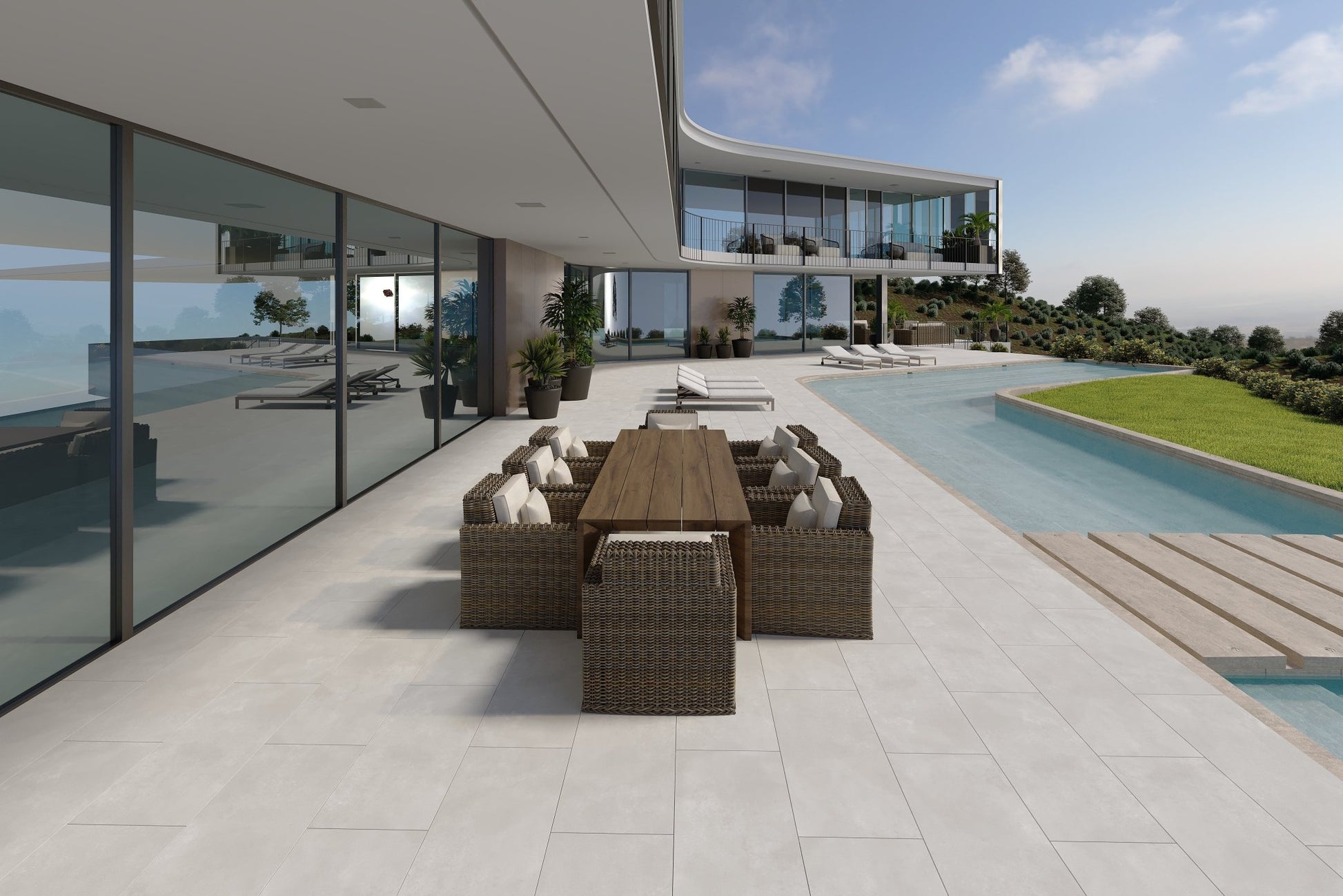 Carrelage sol/mur effet béton Mat LUNA OFF WHITE l.60 x L.120 x 0,7 cm LIMCARO (paquet de 2.16 m2) - LIMCARO FRANCE