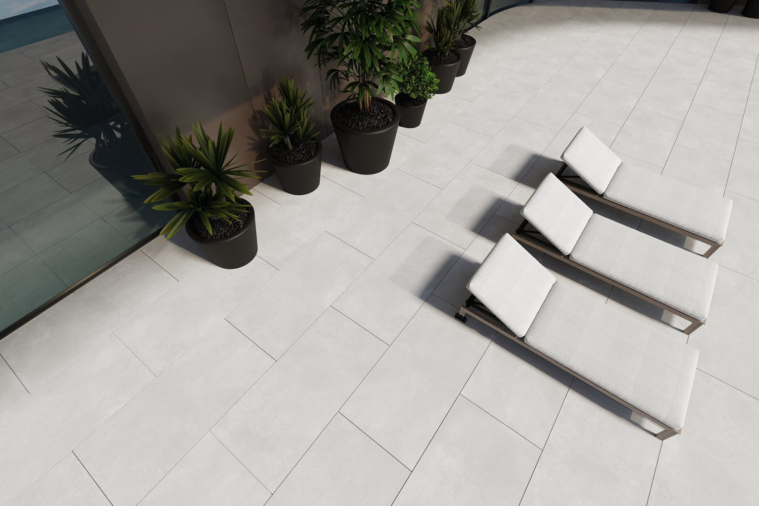 Carrelage sol/mur effet béton Mat LUNA OFF WHITE l.60 x L.120 x 0,7 cm LIMCARO (paquet de 2.16 m2) - LIMCARO FRANCE