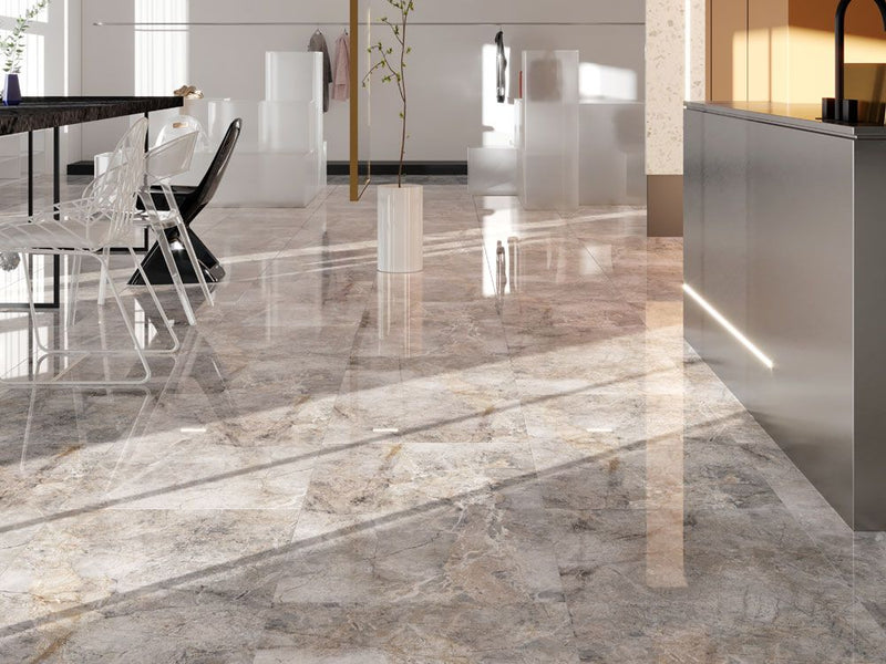 Carrelage sol/mur effet marbre Full Lappato MARTINS MARBLE LIGHT l.60 x L.120 x 0,7 cm LIMCARO(paquet de 2.16 m2) - LIMCARO FRANCE