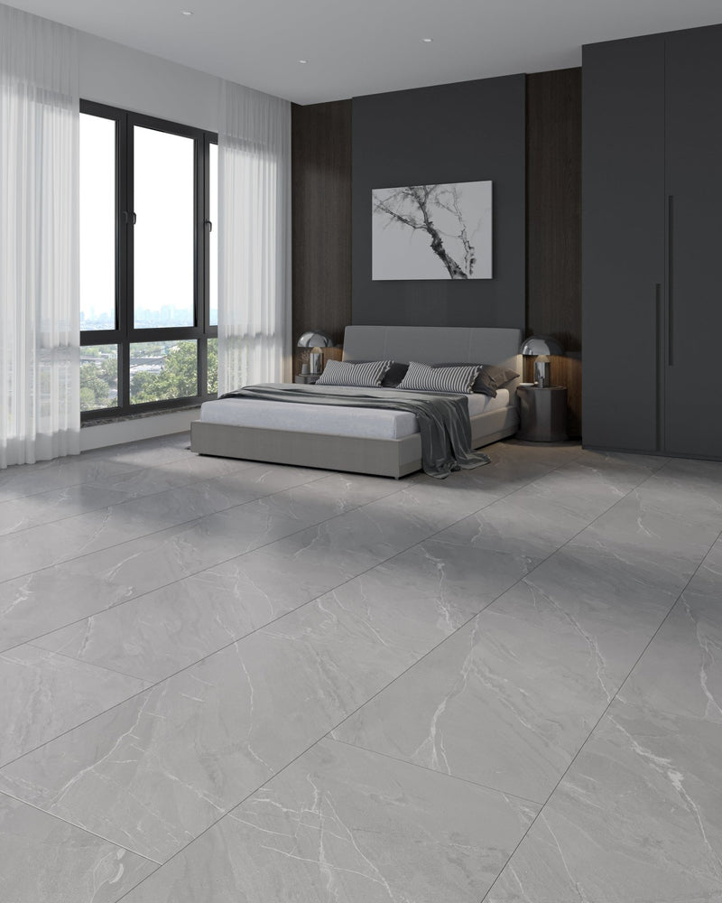 Carrelage sol/mur effet marbre Mat LAGOM GREY l.60 x L.120 x 0,7 cm LIMCARO (paquet de 2.16 m2) - LIMCARO FRANCE