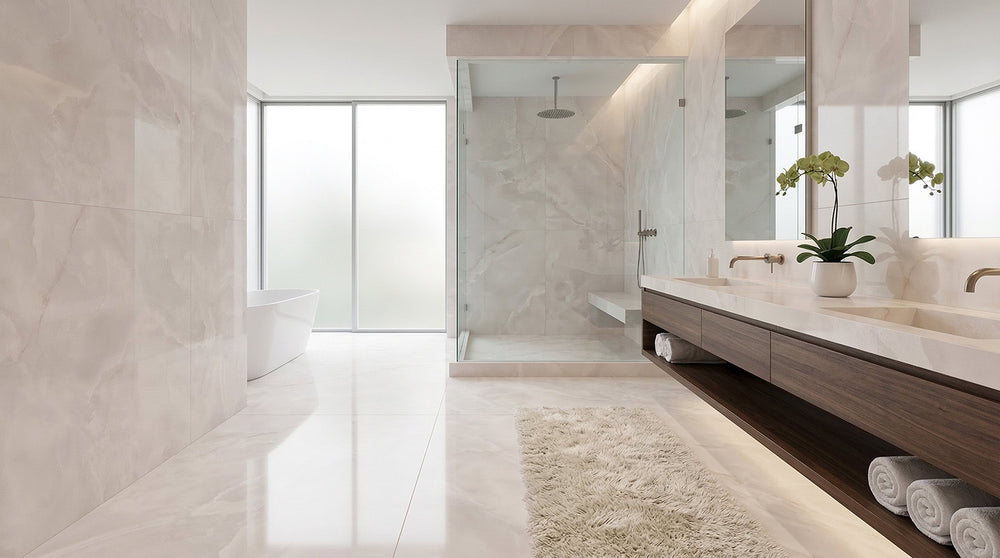 Carrelage sol / mur effet marbre GINZA WHITE l.60 x L.120 cm Lappato LIMCARO