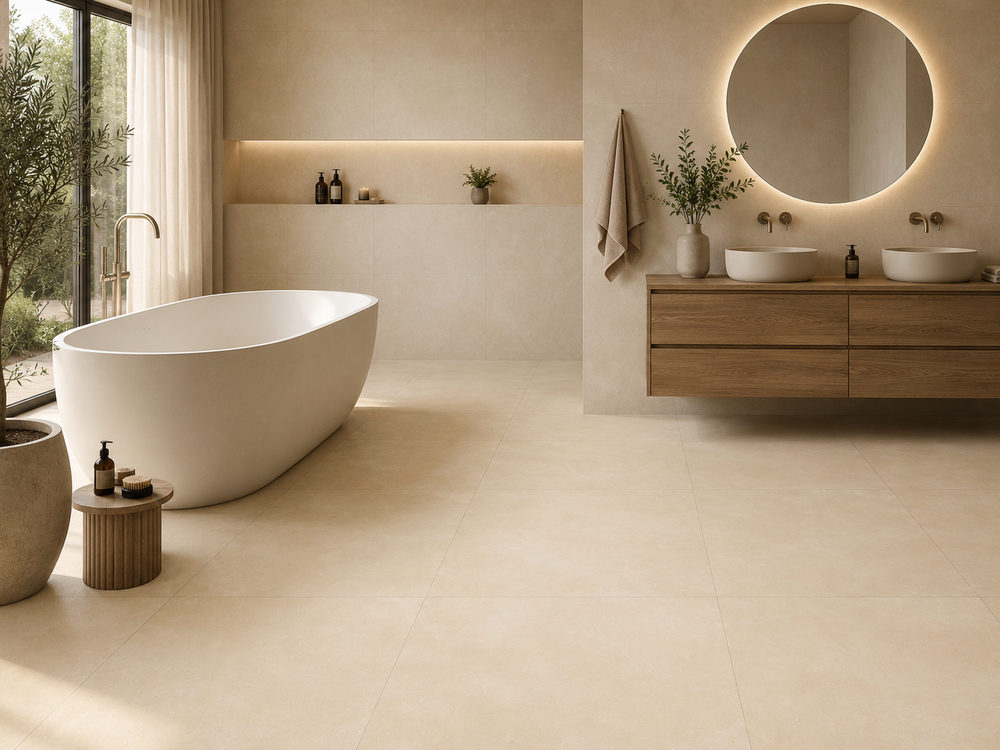 Carrelage sol / mur effet pierre ICON BEIGE l.60 x L.60 cm Mat LIMCARO