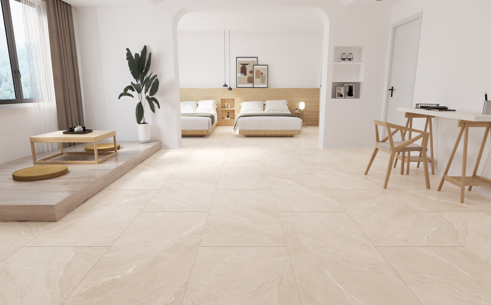 Carrelage sol/mur effet marbre LAGOM SAND l.60 x L.120 cm Mat LIMCARO