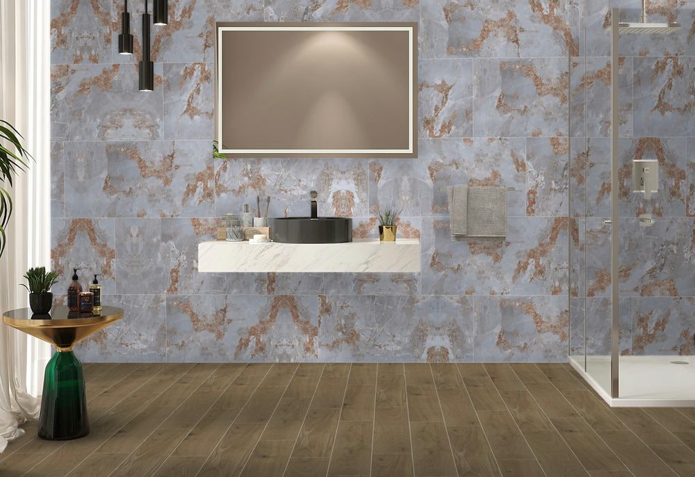 Carrelage sol / mur effet marbre métal MARMO METALLO l.60 x L.120 cm Mat LIMCARO