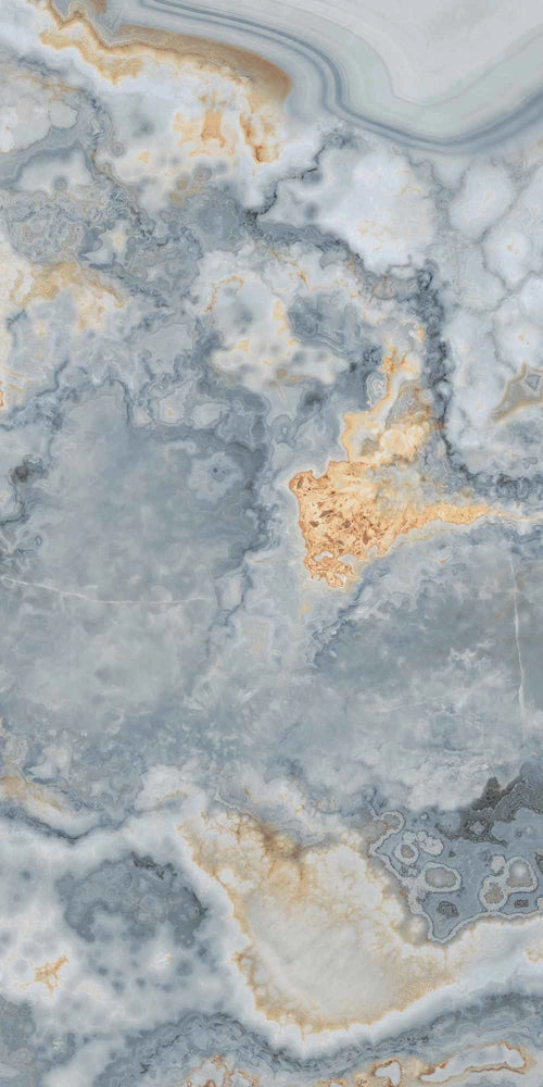 Carrelage sol / mur effet marbre ONYX AGATE BLUE l.60X L.120 cm GLOSSY LIMCARO