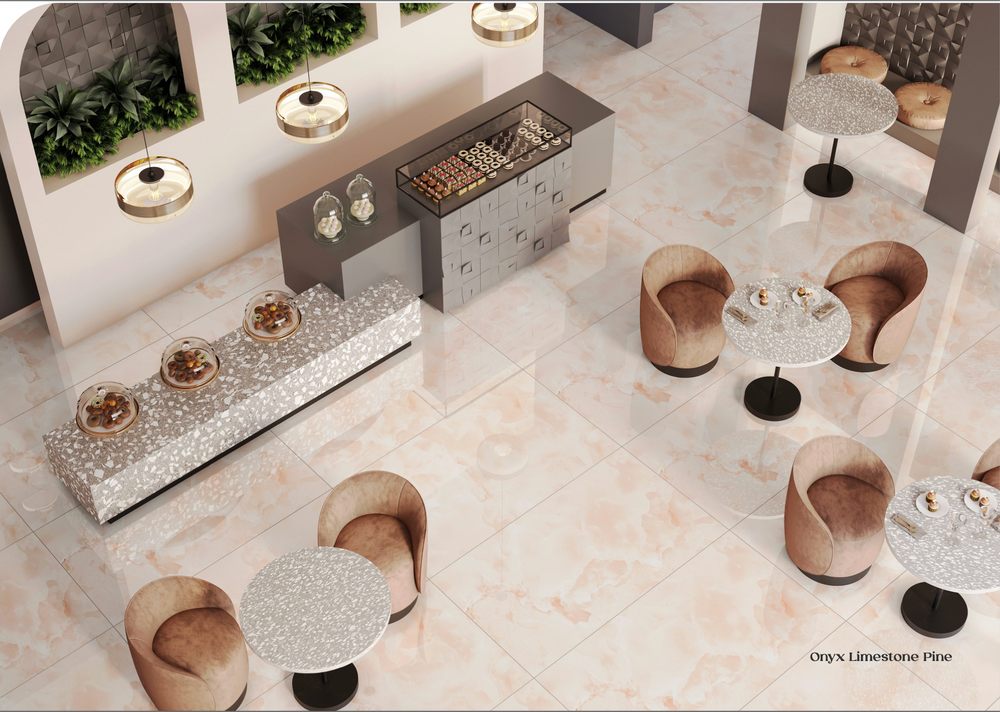 Carrelage sol / mur effet marbre ONYX LIMESTONE l.60 x L.120 cm Brillant LIMCARO