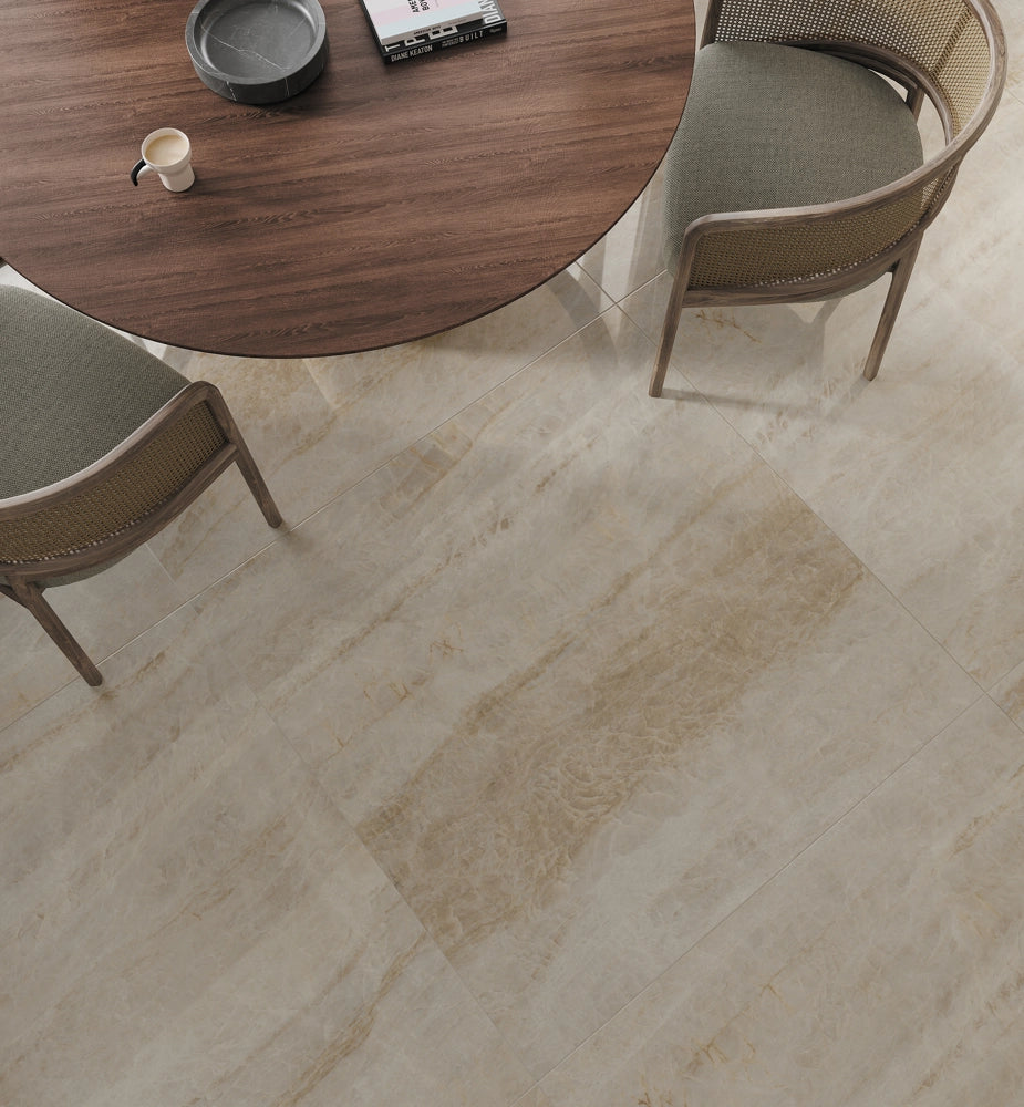 Carrelage sol / mur effet marbre TAJ MAHAL l.120 x L.120 cm Mat LIMCARO